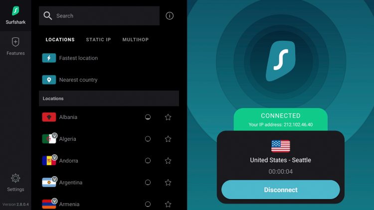 Surfshark VPN on Firestick