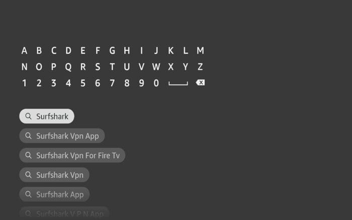 Search for and select Surfshark.
