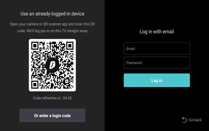 Log-In with your Surfshark account.