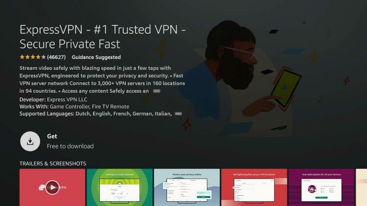 Click Get or Download.