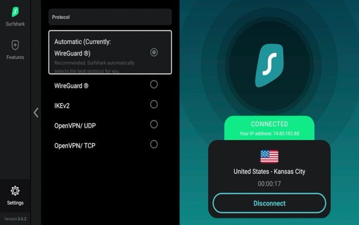 Surfshark VPN Protocol Options