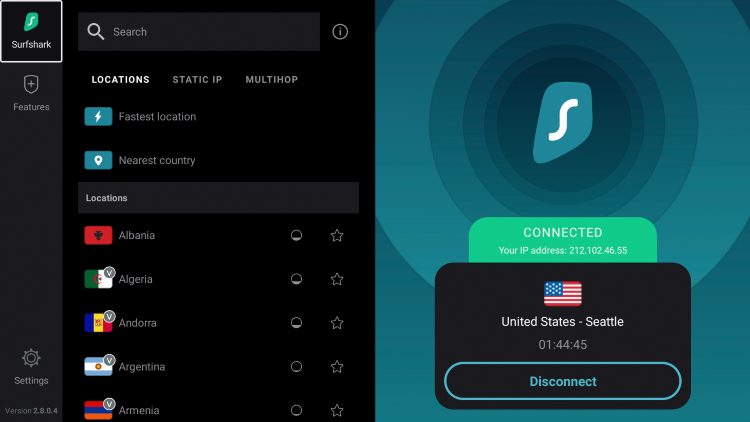 Connect to a Surfshark Server in your preferred location.