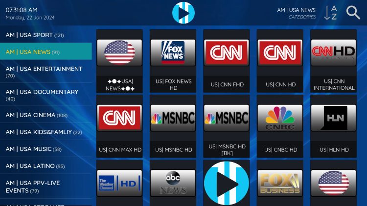 Browsing through categories