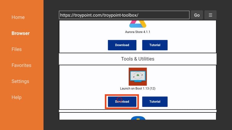 click download launch on boot for projectivy