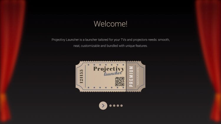 scroll through projectivy welcome messages