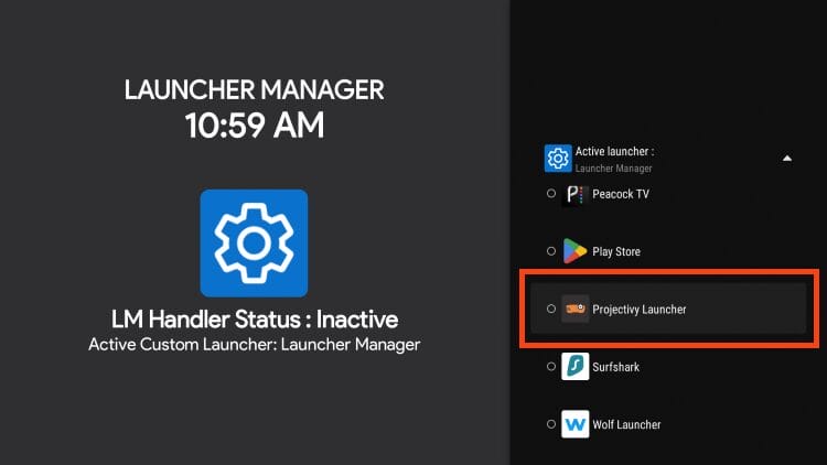 choose projectivy luancher