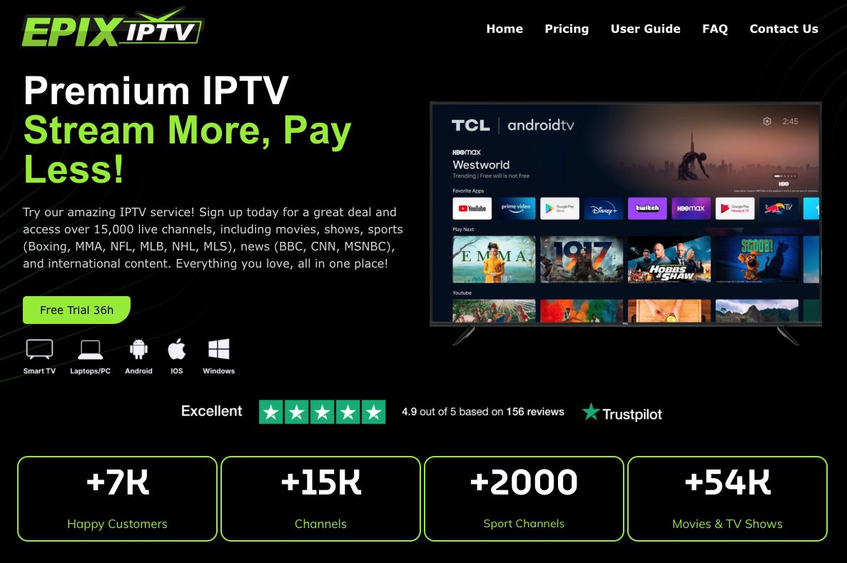 Epix IPTV Website