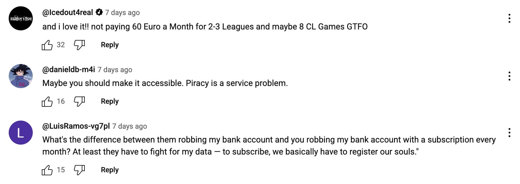 YouTube Comments on LaLiga's Video