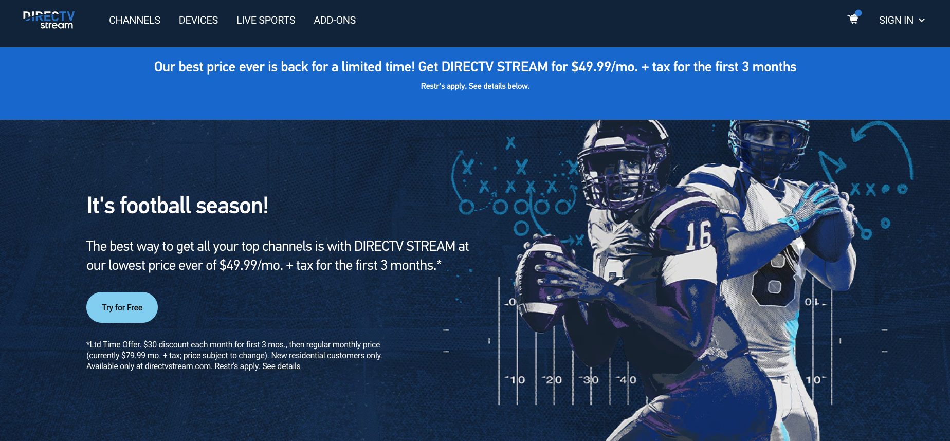 DirecTV Stream Website