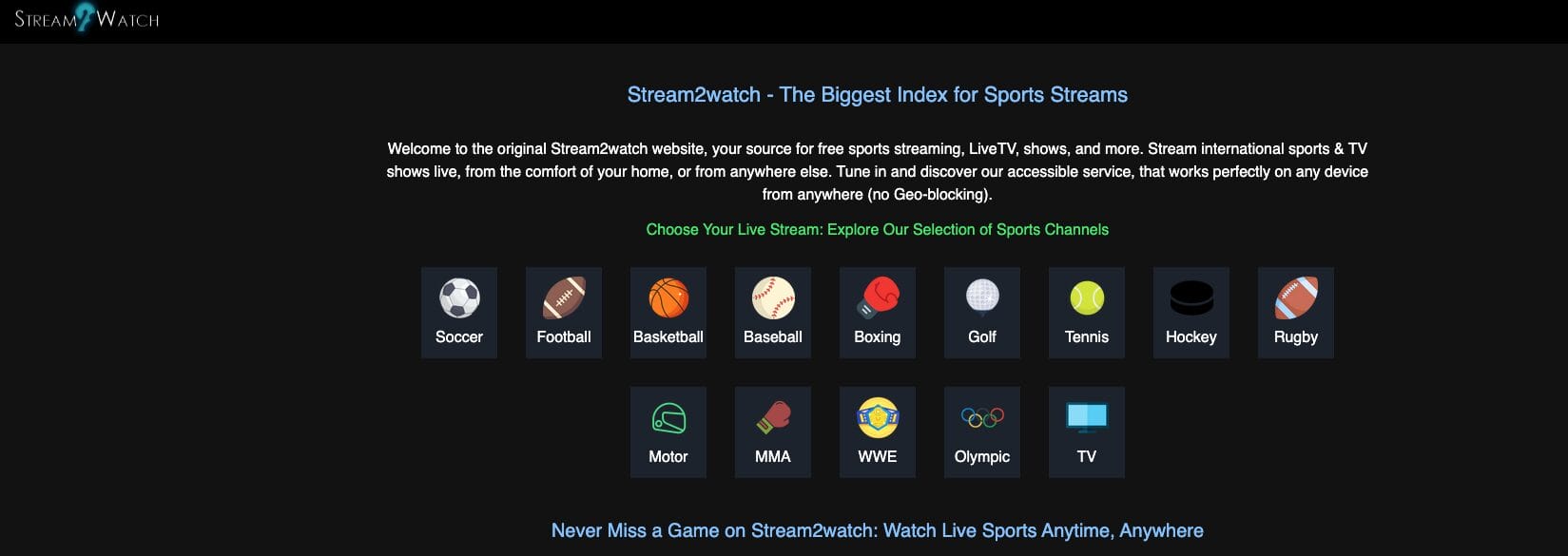 Stream2Watch Website
