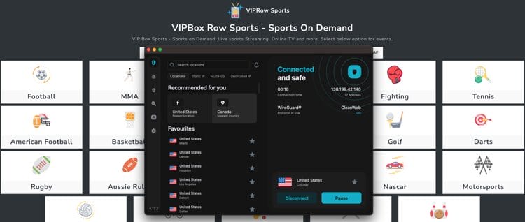 Using Surfshark VPN on a Sports Website