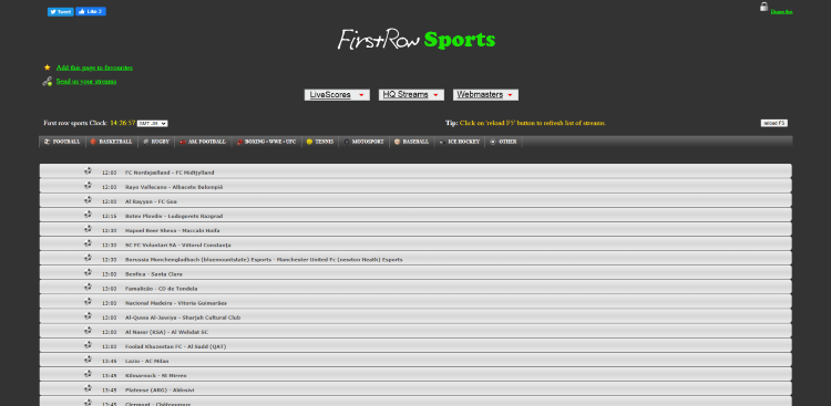 first row sports site