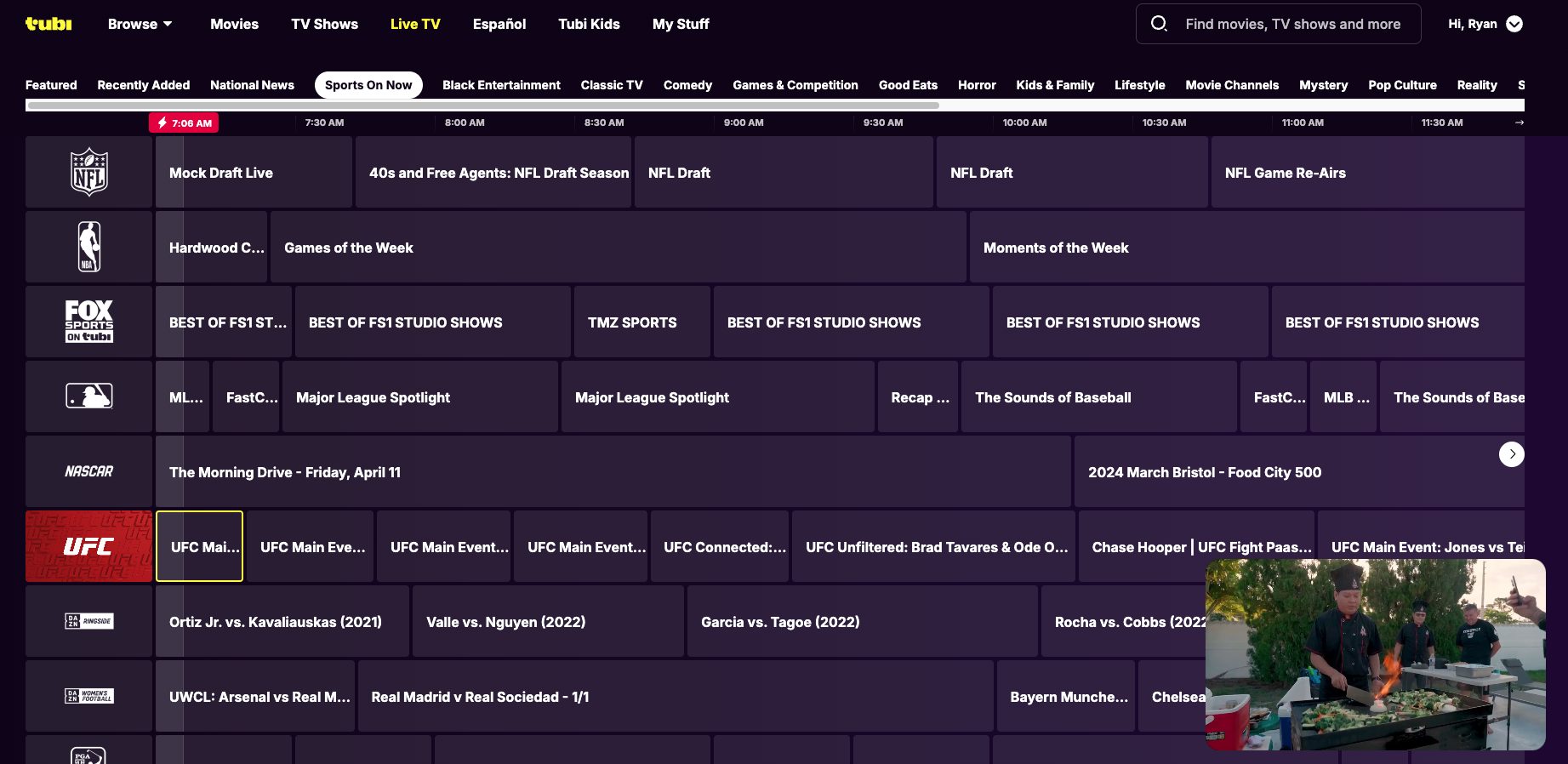Tubi Website Live Sports