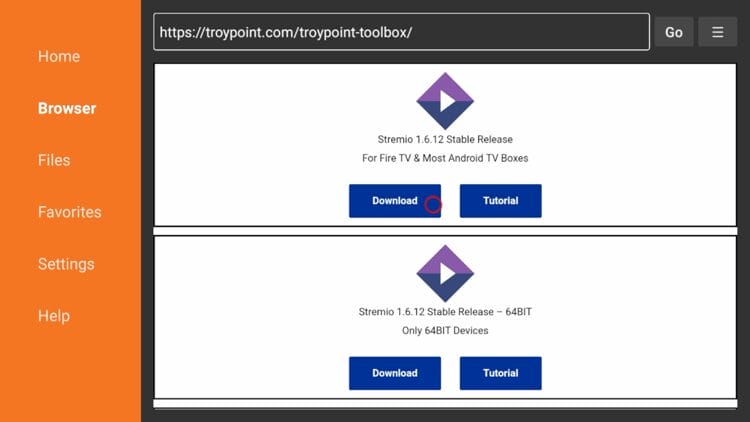 Scroll down and locate the Stremio app for Fire TV & Android TV boxes.