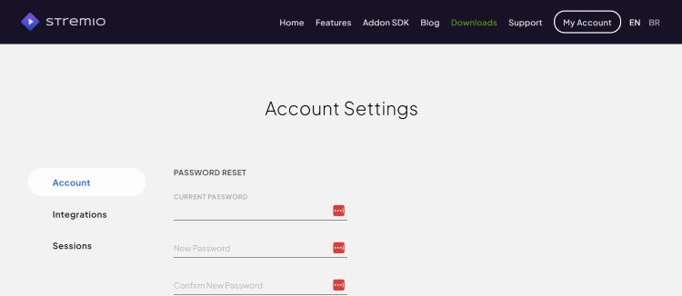 stremio account settings