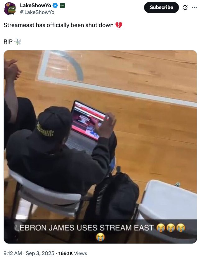 Lebron James Caught Using Streameast