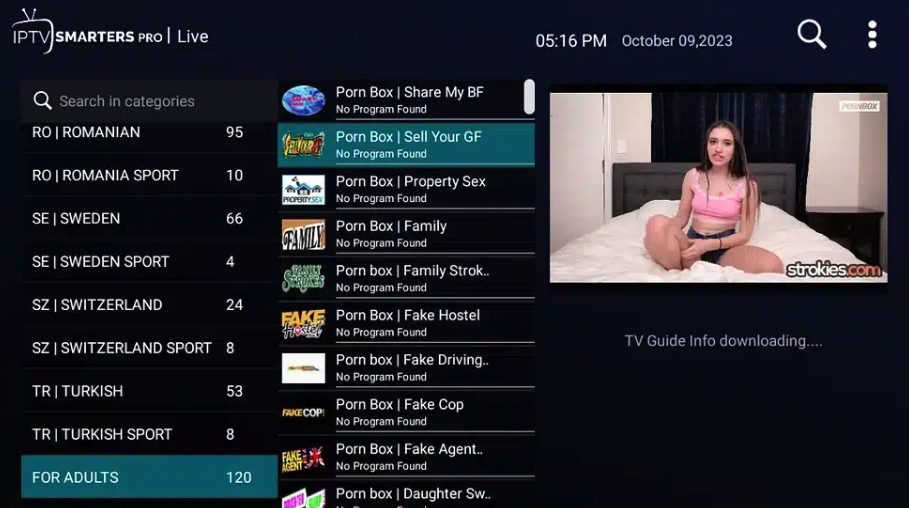 IPTV Service with Adult Content
