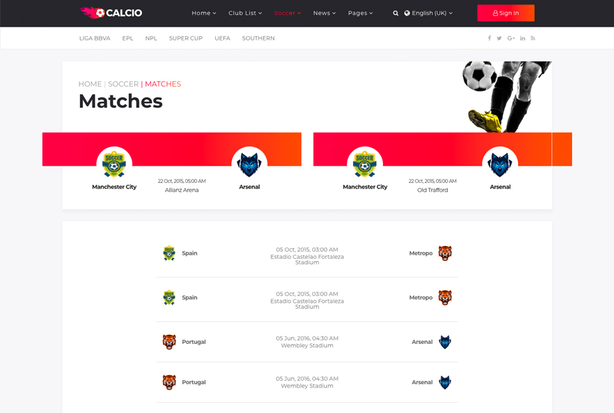 Calcio Website