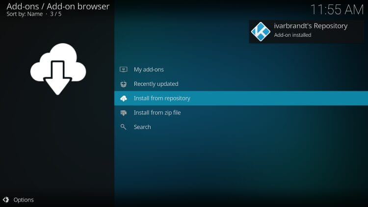click install from repository