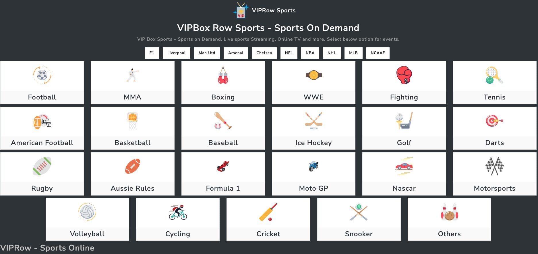 VIPRow Sports Website