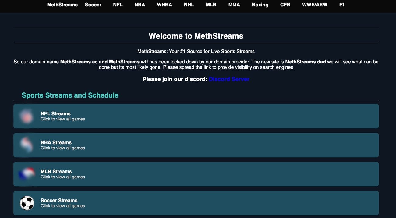 MethStreams Site