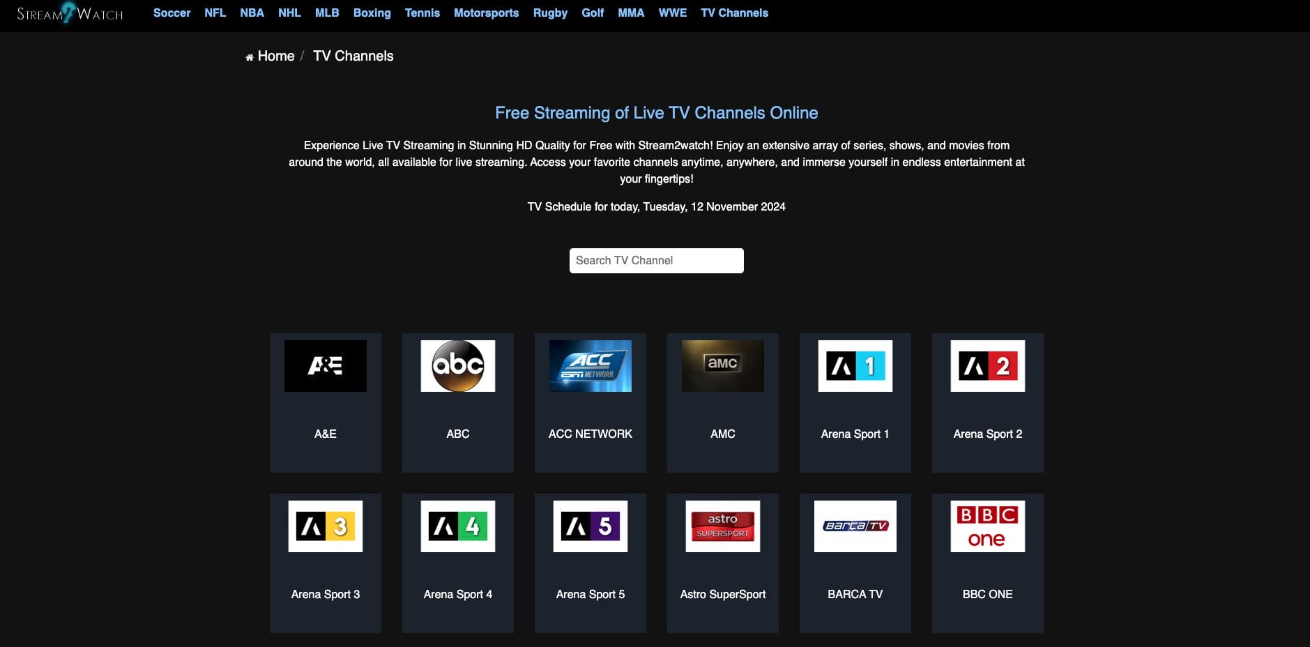 Stream2Watch Website