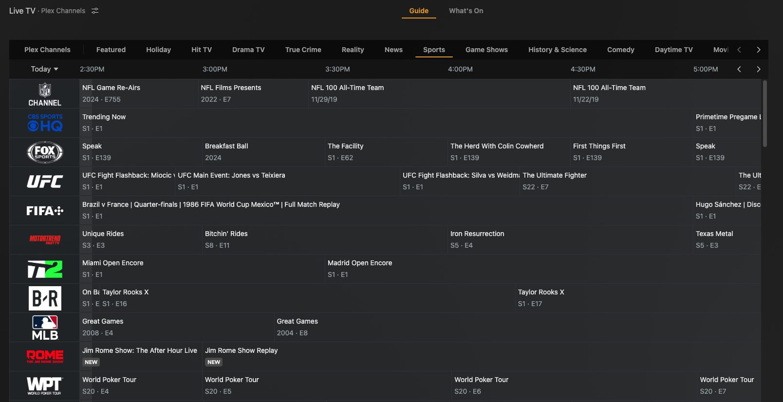 Plex Live TV Website