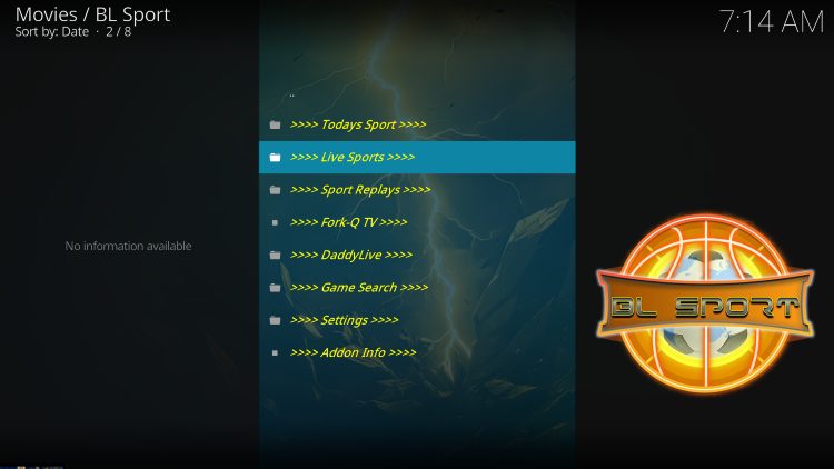 BL Sport Kodi Addon