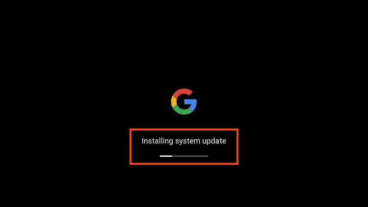 latest update to google tv installing