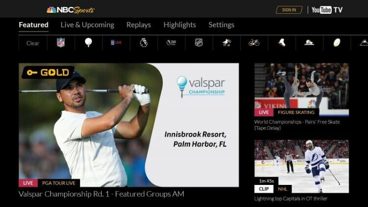 nbc sports streaming app