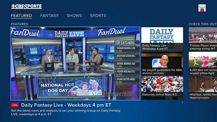 cbs sports streaming app