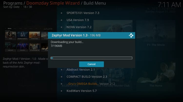 wait for zephyr mod to install