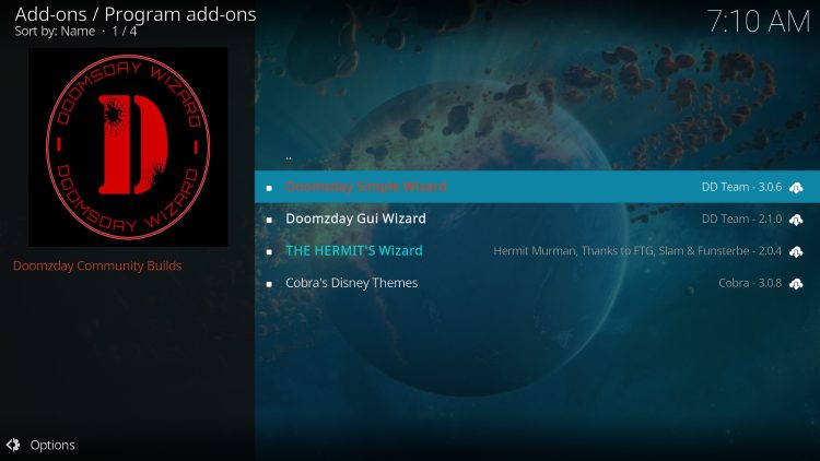 choose doomzday simple wizard