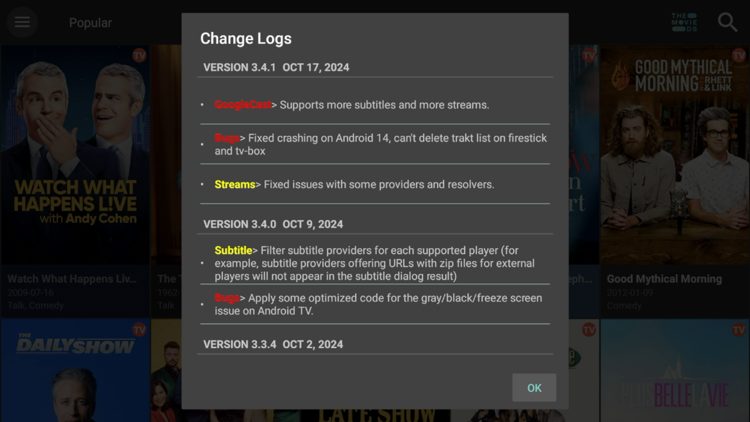 Cinema HD Change Log
