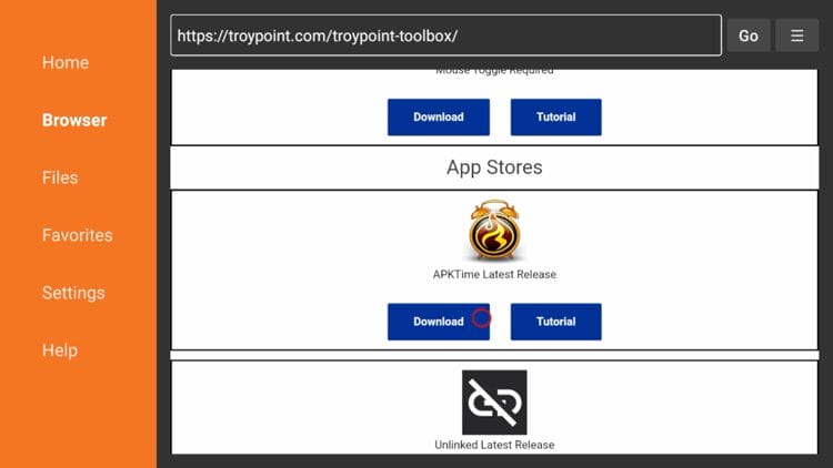 Scroll down to find APKTime and click Download.