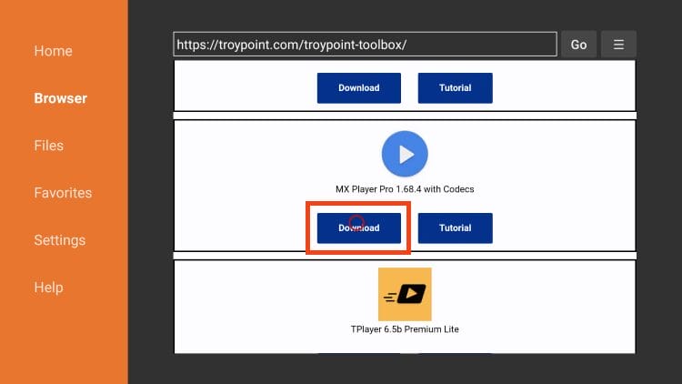 Install MX Player on your streaming device using the TROYPOINT Toolbox.