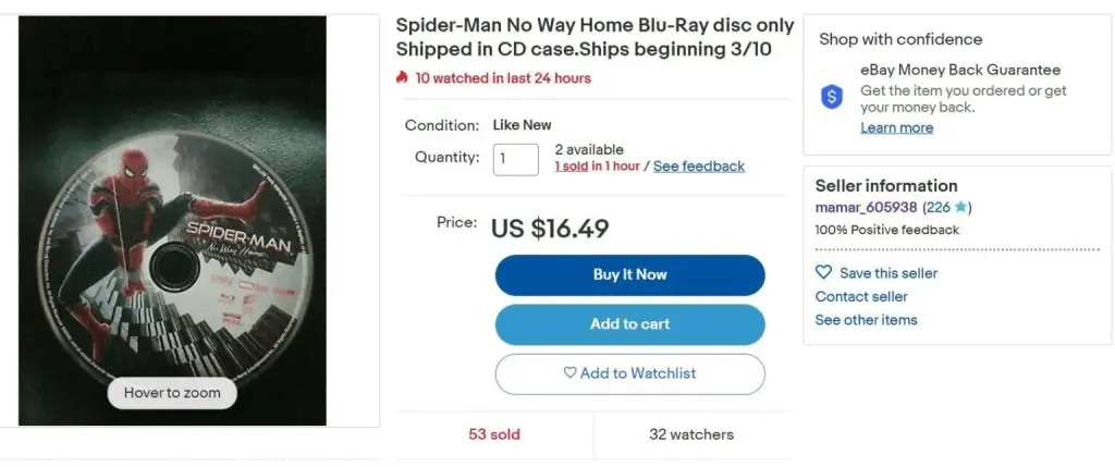 Blu-Ray Copies on Ebay