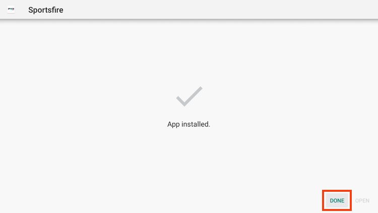 click done for sportsfire