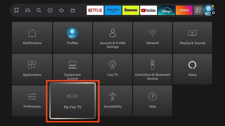 select my fire tv if developer options are missing