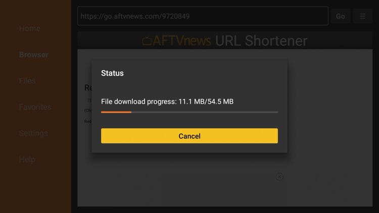 Wait a few seconds for the file to download.