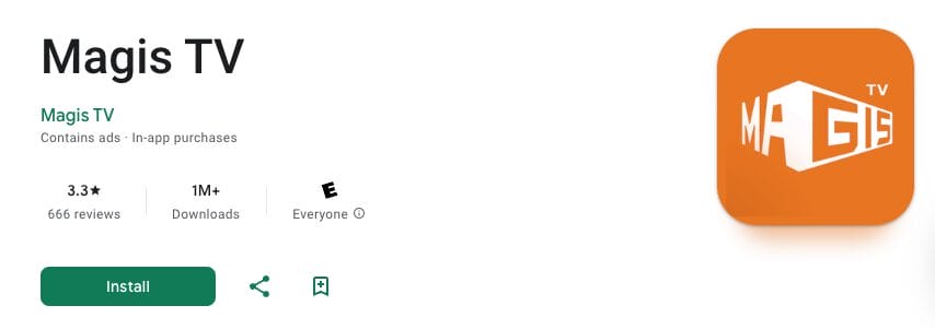 MagisTV Google Play Store App