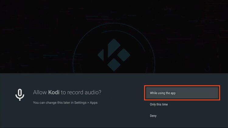 select while using the app