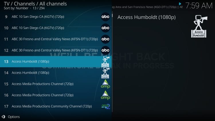 browse channel options