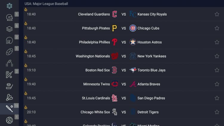 You can browse through all the different sports categories on the left-hand menu to find your favorite streams.