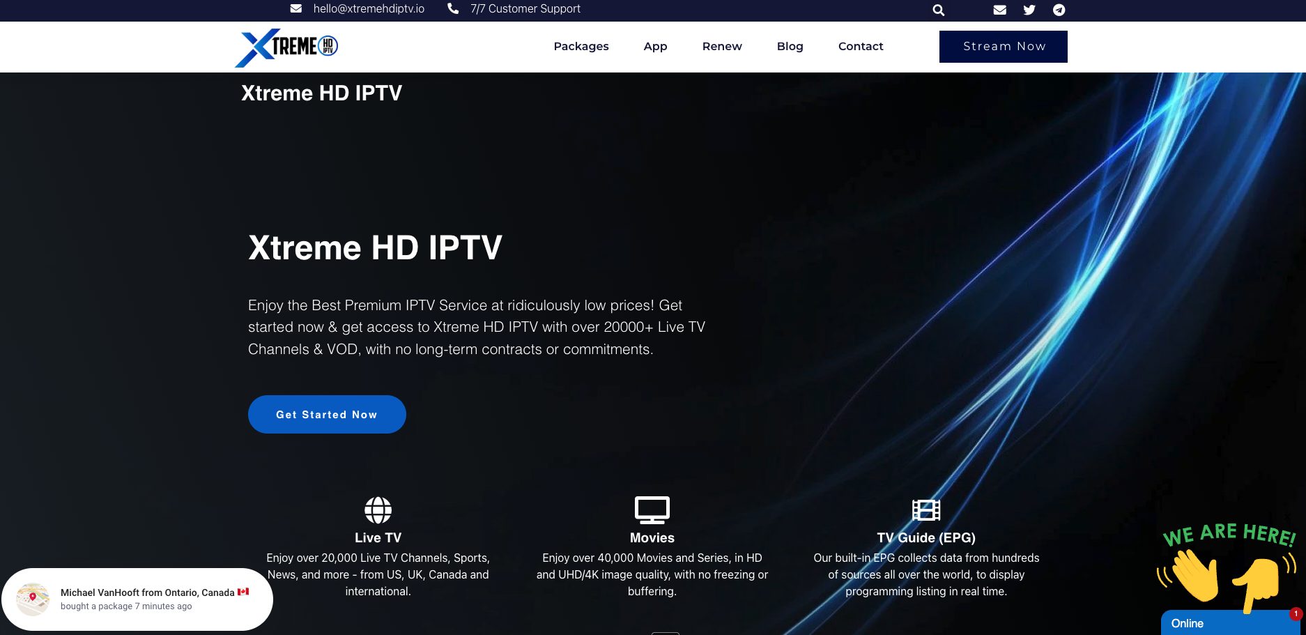 Unverified IPTV Website