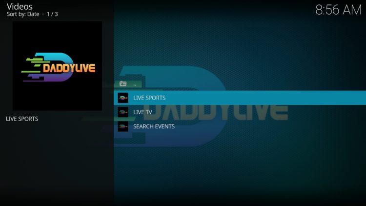 You have successfully installed the Daddylive add-on.