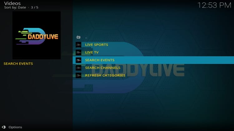 DaddyLive Interface