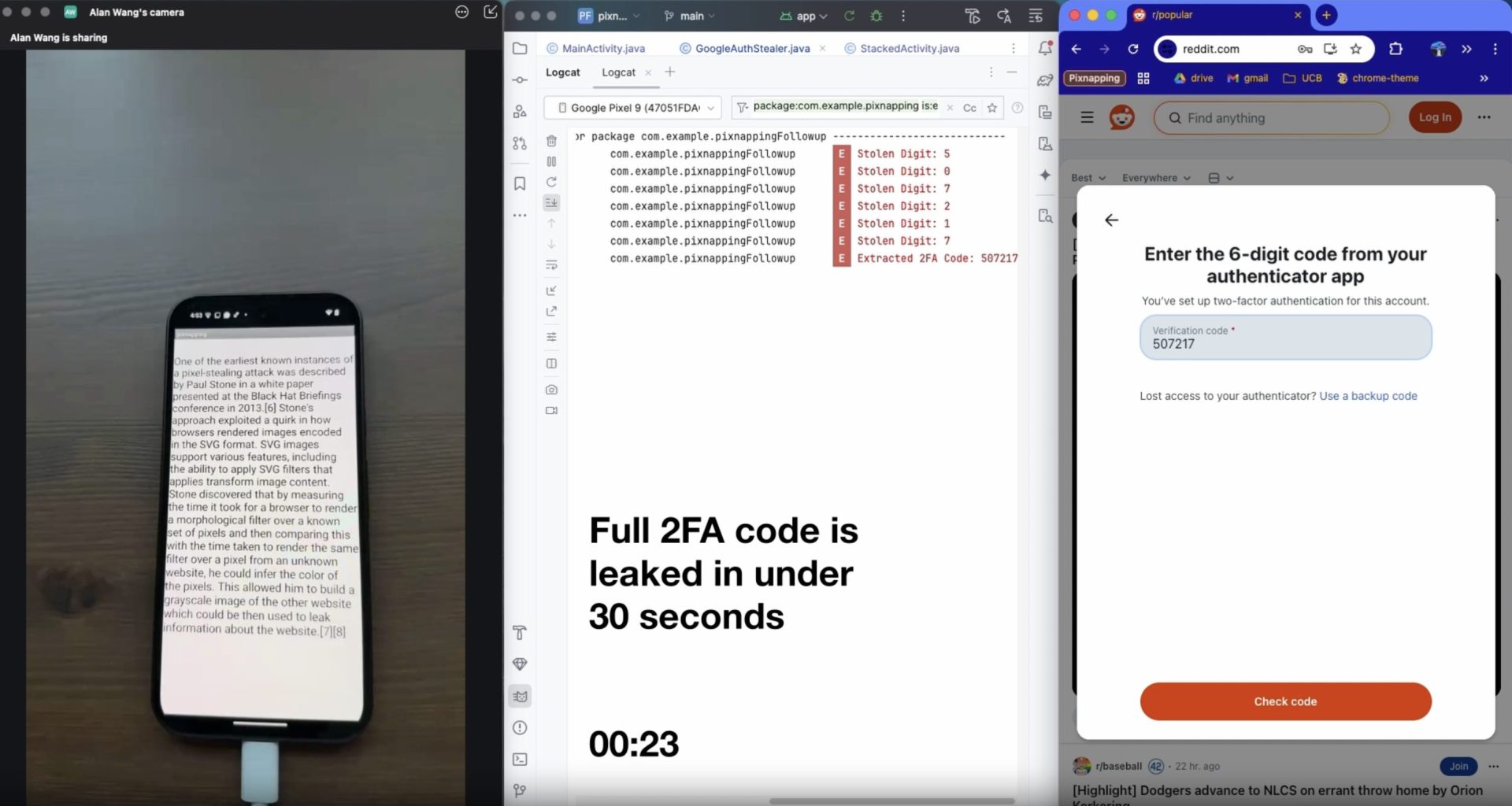 Video Demo of Pixnapping Attack