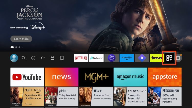 From the home screen, scroll over and select the Applications icon.