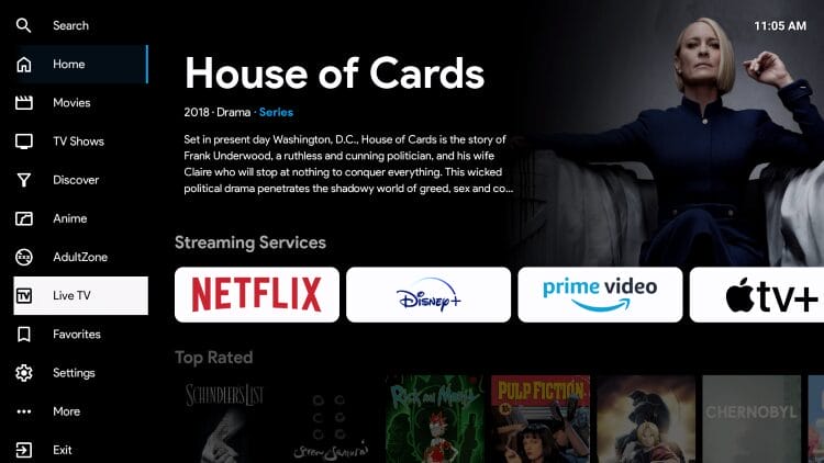 Flix Vision home screen